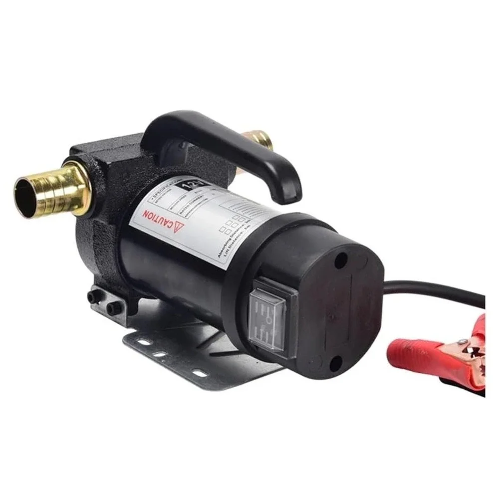 24V DC Electric Diesel Fuel Transfer Pump Self Priming Oil Pump Kit Clips Hose